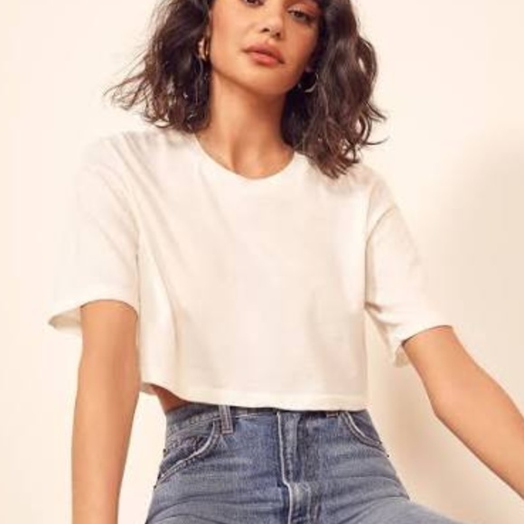 ISO DO NOT BUY Reformation White Riley Crop tee - Picture 1 of 1